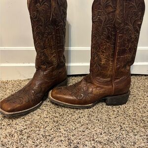 Brown Embroidered Cowboy Boots